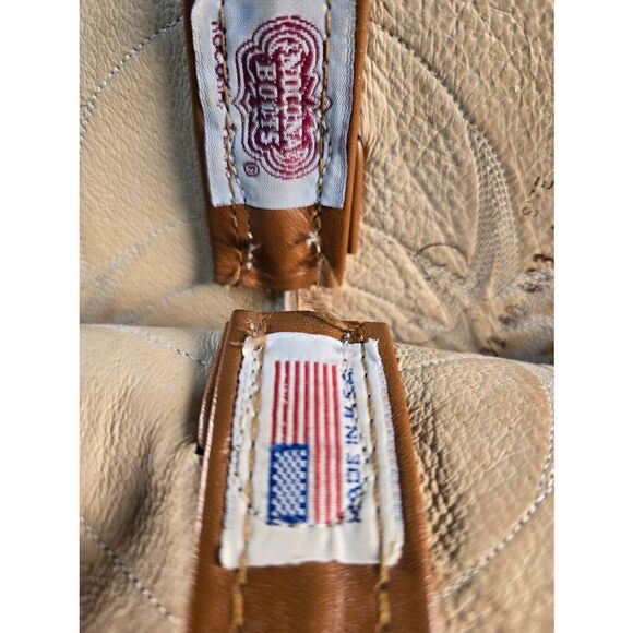 Vintage 70s Nocona Cowboy Boots Cognac Brown Leather Western Stitching Mens 10 D main image 6